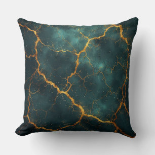 Gilded Kintsugi Abstract Luxury Resilience Design Cushion