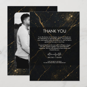 Gilded Midnight Marble Black & Gold Wedding  Invitation