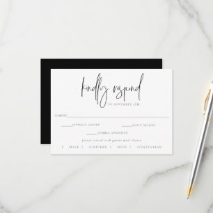 Gilded Moon Phase Wedding RSVP Meal Choice Card