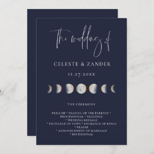 Gilded Moon Phases Wedding Programme