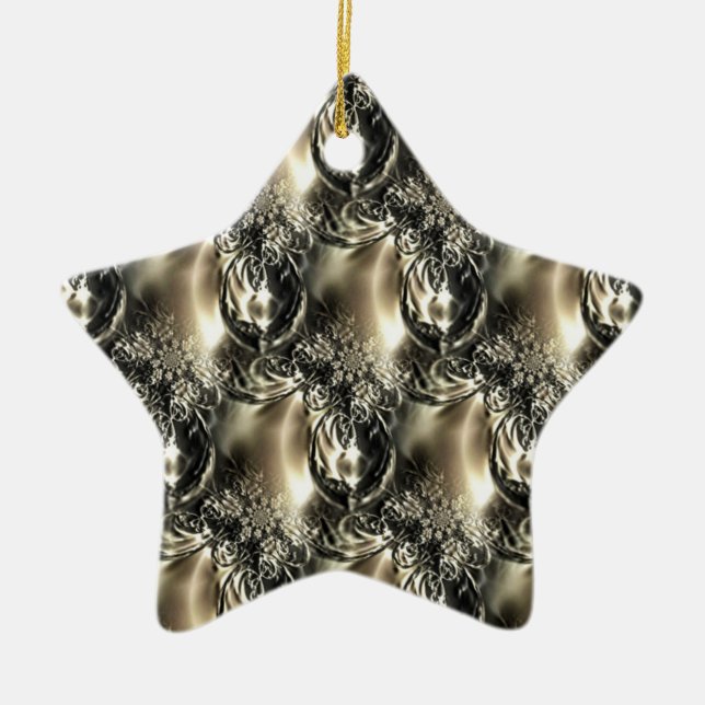 Gilded Pearls Ceramic Tree Decoration (Front)
