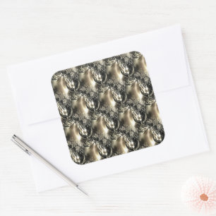 Gilded Pearls Square Sticker