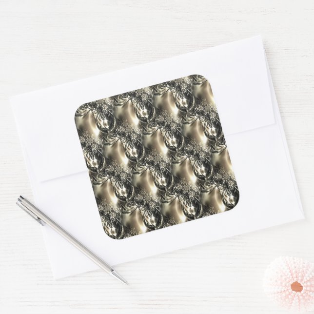 Gilded Pearls Square Sticker (Envelope)