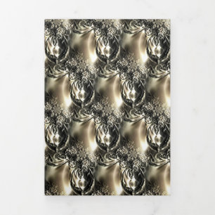Gilded Pearls Tri-Fold Holiday Card