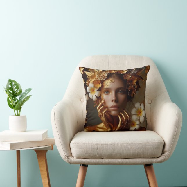 Gilded Pre-Raphaelite Woman 3 Cushion (Chair)