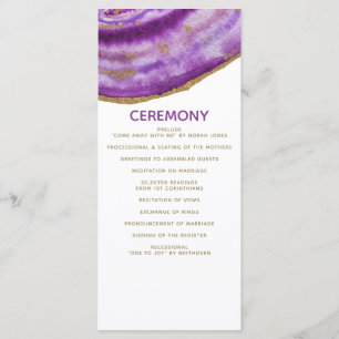 Gilded Purple Agate Wedding programs Programme