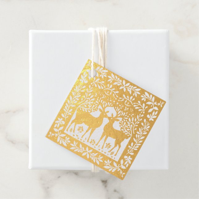 "Gilded Reindeer Elegance" Favour Tags (With Box)