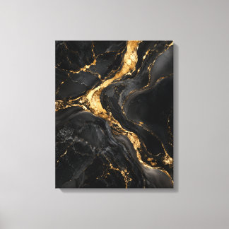 Gilded River Through Black Onyx Canvas Print