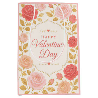 Gilded Rose Valentine Romance Medium Gift Bag