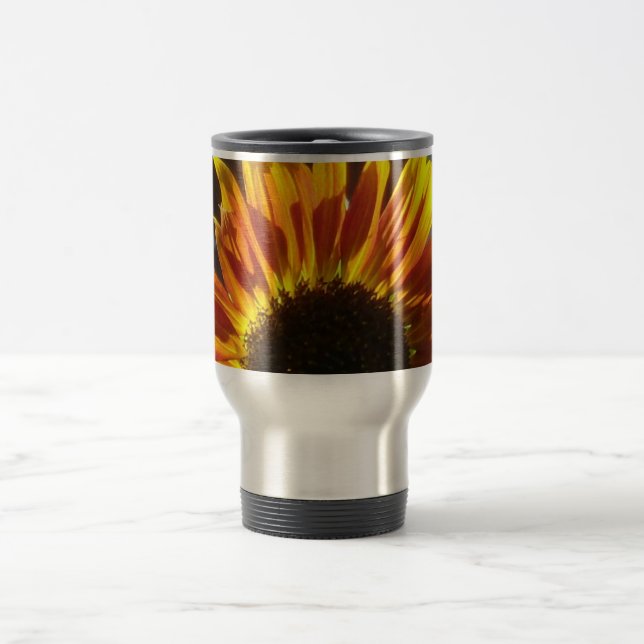 Gilded Rosy Sunflower Travel Mug (Center)