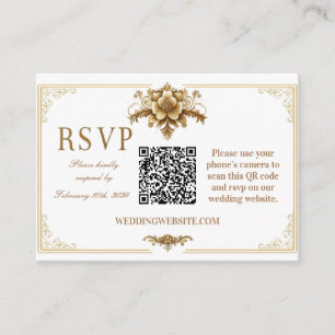 Gilded Royal RSVP QR code Card