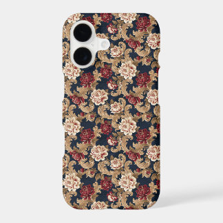 Gilded Scrollwork Variegated Peony Navy