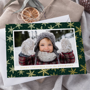 Gilded Snowflakes Photo Green and Gold