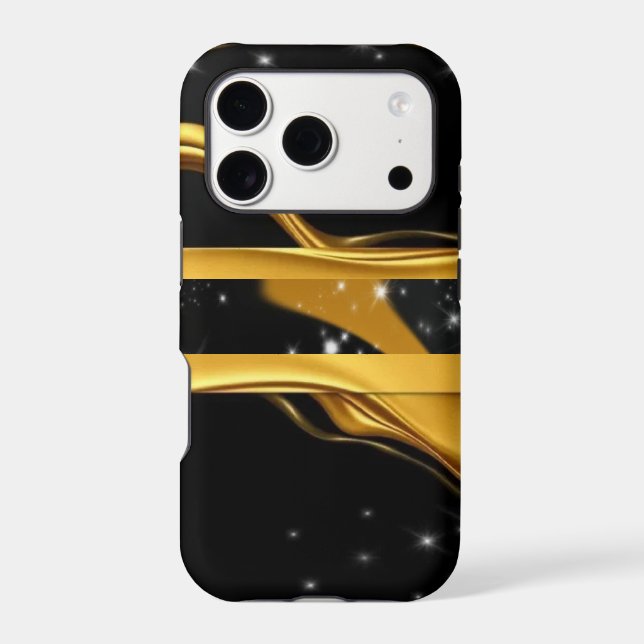Gilded Starburst: Abstract Liquid Gold Protective  (Back)