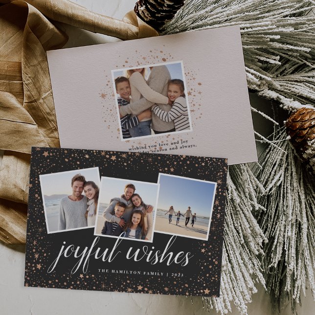 Gilded Stars | Holiday Photo Collage Card (Creator Uploaded)