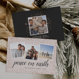 Gilded Stars   Holiday Photo Collage Card
