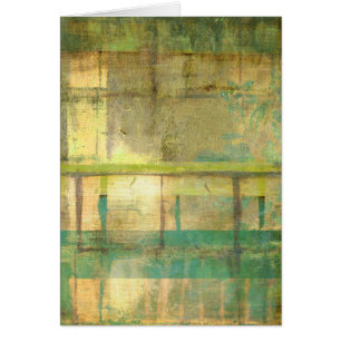 Gilded Turquoise and Green Abstract Painting