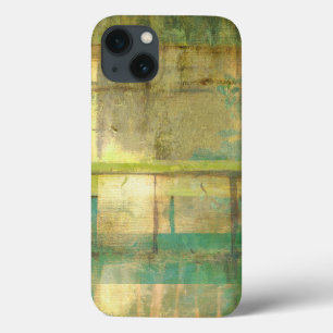 Gilded Turquoise and Green Abstract Painting iPhone 13 Case