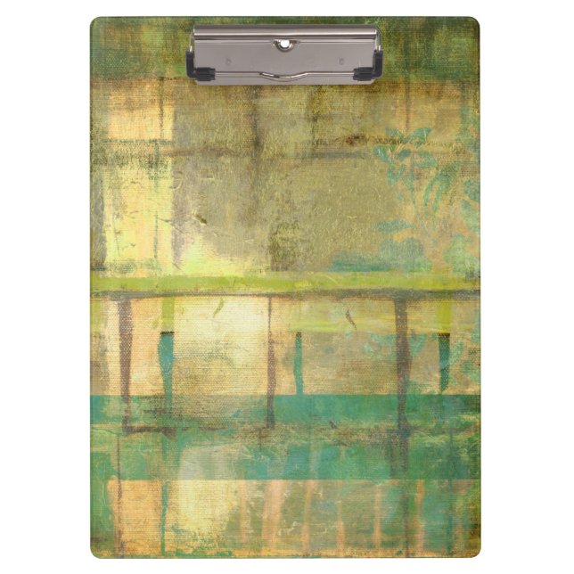 Gilded Turquoise and Green Abstract Painting Clipboard (Front)