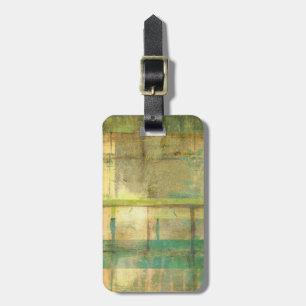 Gilded Turquoise and Green Abstract Painting Luggage Tag