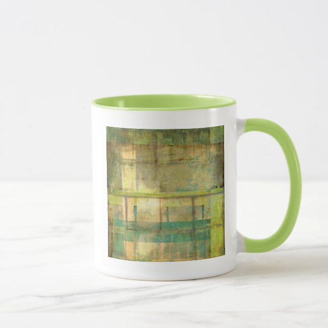 Gilded Turquoise and Green Abstract Painting Mug (Right)