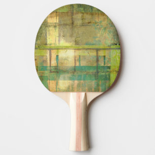 Gilded Turquoise and Green Abstract Painting Ping Pong Paddle