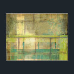 Gilded Turquoise and Green Abstract Painting Postcard<br><div class="desc">An abstract painting by Jennifer Goldberger that utilises shades of gilded turquoise and green to create a warm,  familiar feeling. A nice stroll through the woods during the spring or summer would yield some of these same colours. Bring the gift of nature to your home by purchasing this piece!</div>