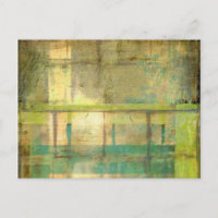 Gilded Turquoise and Green Abstract Painting