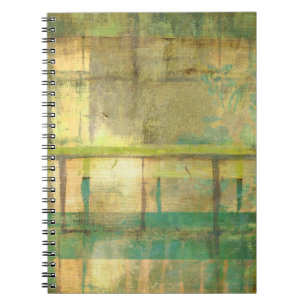 Gilded Turquoise and Green Abstract Painting Spiral Notebook