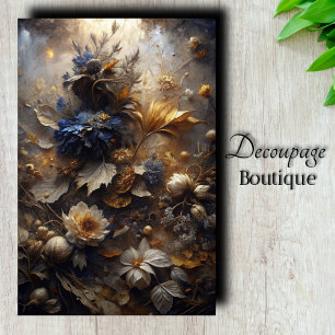Gilded Twilight Flora Decoupage Tissue Paper