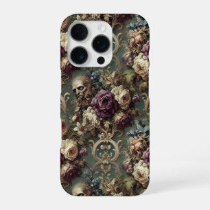 Gilded Unease – Gothic Victorian Floral Design iPhone 16 Pro Case