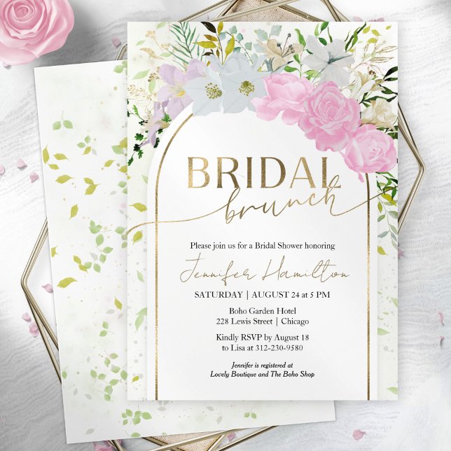 Gilded  Wildflower Spring Bridal Brunch Invitation (Creator Uploaded)