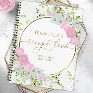 Gilded Wildflower Spring Bridal Shower Recipe Book