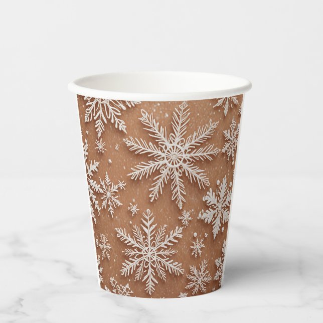 Gilded Winter Crystals Paper Cups (Front)