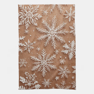 Gilded Winter Crystals Tea Towel