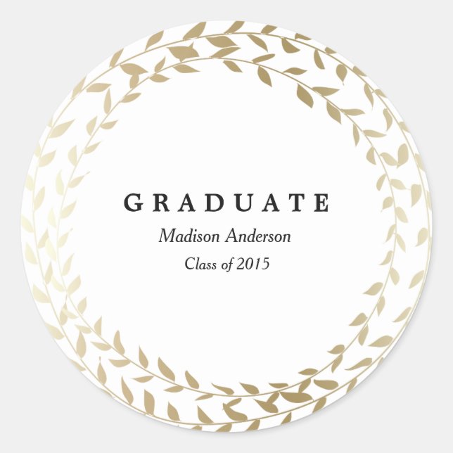 Gilded Wreath | Graduation Sticker (Front)