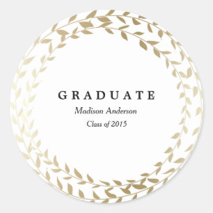 Gilded Wreath Graduation Sticker