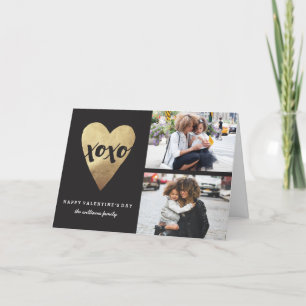 Gilded XOXO Valentine's Day Greeting Card - Black