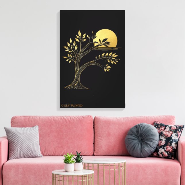 Gilded Zen Horizon Museum-Quality Gallery Canvas Print (Insitu(LivingRoom))