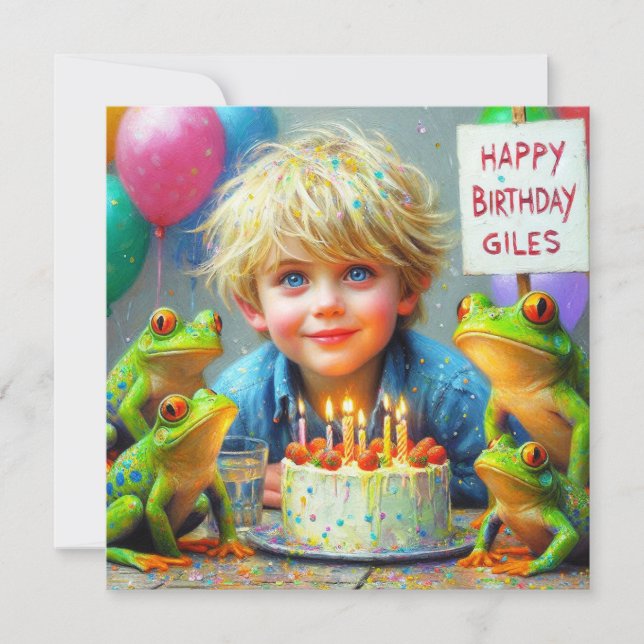 GILES ~ Birthday Card ~ Frogs ~  (Front)