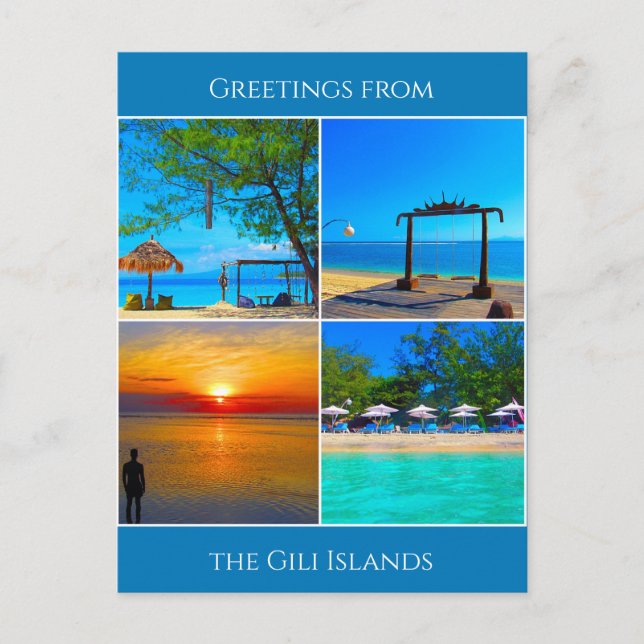 gili island greetings postcard (Front)