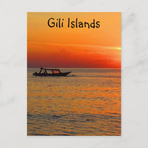 gili islands golden sunrise postcard