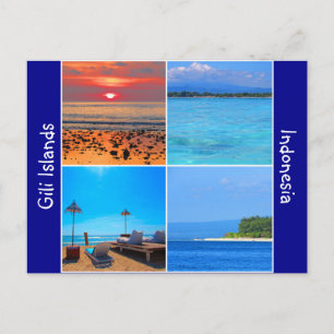 gili islands indonesia postcard