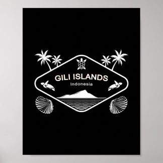 Gili Islands Indonesia Sea Turtle Palms Vacation S Poster