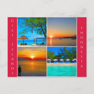 gili islands scenes postcard