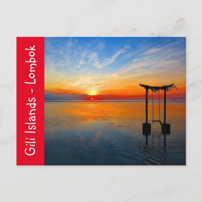 gili lombok sunset postcard (Front)