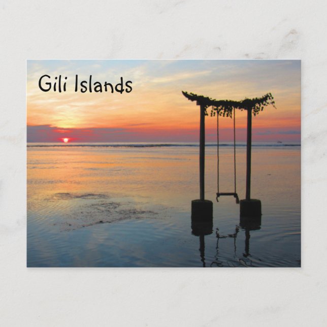 gili sunset swing postcard (Front)