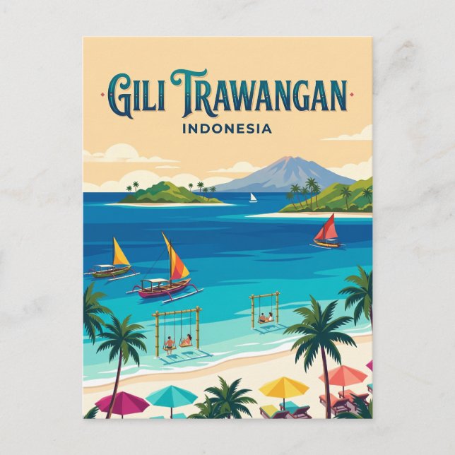 Gili Trawangan Indonesia Postcard (Front)