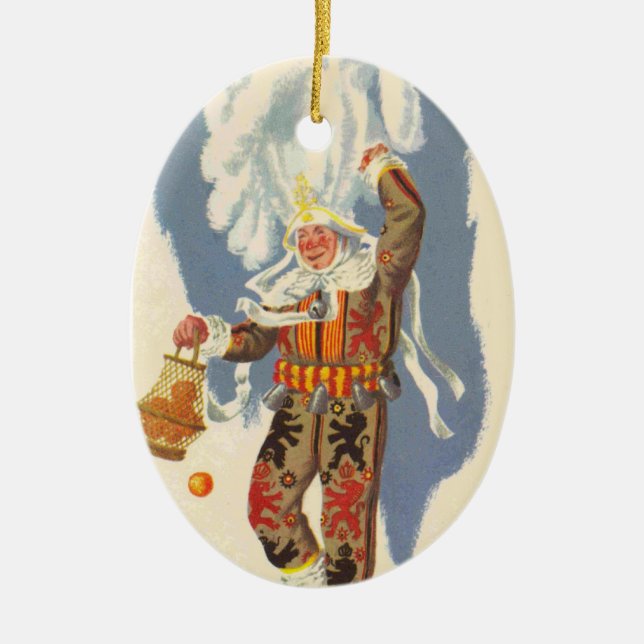 Gilles de Binche Ceramic Tree Decoration (Front)
