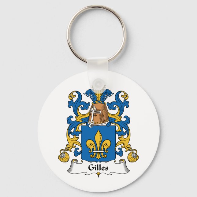 Gilles Family Crest Key Ring (Front)